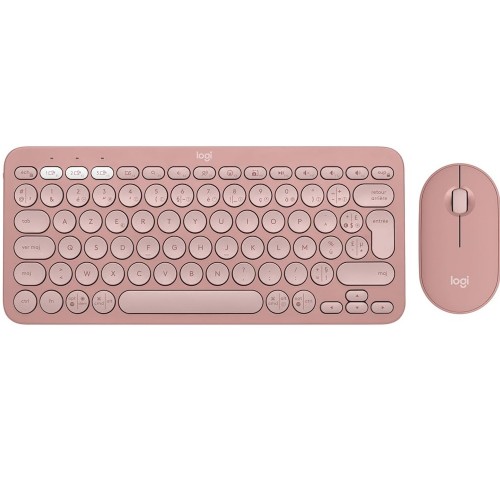 Logitech Pebble Keys 2 K380s Slim minimalist Bluetooth keyboard with customizable keys - Tonal Rose Arabic (QWERTY) - 920-011869