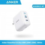 Anker A2628K22-WT PowerPort III Duo 40W (20W+20W) -White