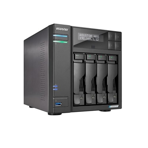 Asustor Lockerstor 4 AS6604T - 4 Bay NAS، وحدة المعالجة المركزية رباعية النواة بسرعة 2.0 جيجا هرتز