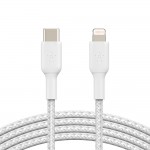 Belkin CAA004bt2MWH Lightning to USB-C Cable_Braided, 2M, White