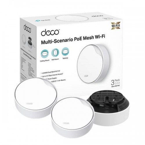 Tp-Link Deco X50-PoE AX3000 Whole Home Mesh WiFi 6 System with PoE - 3 Pack