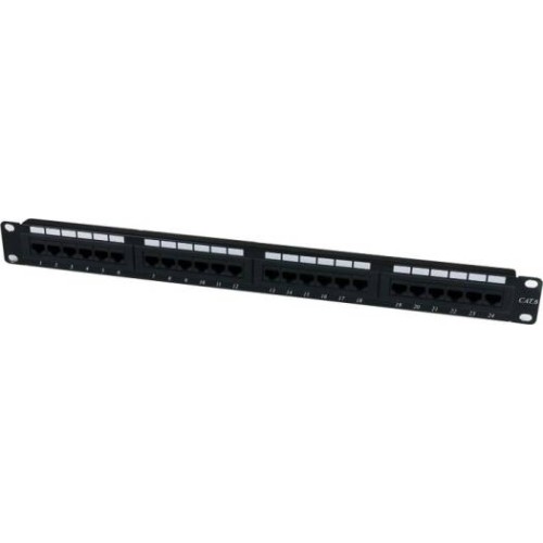 Genuine PP-C6UBLK24L-1U Patch Panel Cat6 UTP 24 Port Loaded, UTP Keystone