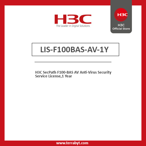 Licence de service de sécurité antivirus H3C SecPath F100-BAS AV, 1 an - LIS-F100BAS-AV-1Y