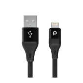 Porodo PD-ABHDL22-BK  Aluminum Braided USB-A to Lightning Cable 2.2M 2.4A 