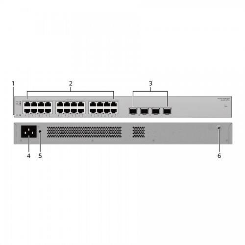 Huawei S220S-24T4J 24*10/100/1000BASE-T ports, 4*2.5GE SFP ports, built-in AC power - 98012502