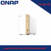 QNAP TS-262-4G Intel Dual-Core 2.5GbE Multimedia NAS with M.2 PCIe slots and PCIe