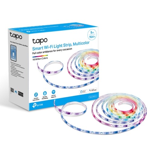 شريط إضاءة LED ذكي من Tapo L920-5، 5 أمتار، شريط LED متعدد الألوان RGB للتحكم في تطبيق Wi-Fi، طلاء من البولي يوريثين، يعمل مع Alexa وGoogle Home، مناسب لتزيين المطبخ والتلفزيون