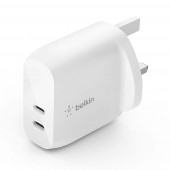 Belkin WCB006myWH 40W Dual USB-C PD Wall Charger