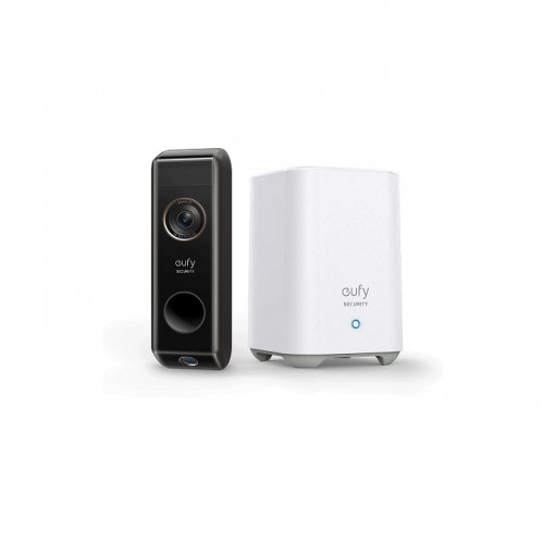 Eufy E8213G11 2K Video Dual Doorbell with Battery-Powered, White/Black