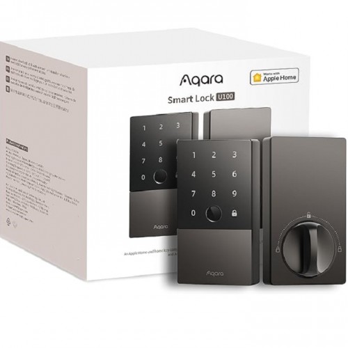 Aqara ‎SDL-D01 Smart Lock U100 Serrure de porte d'entrée sans clé à empreinte digitale avec clé Apple Home