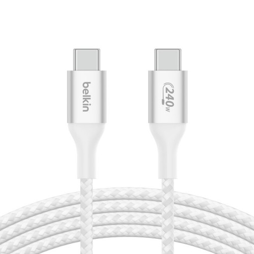 Belkin Cable BL-CBL-USBC-USBC-1M-240W-WHT BoostCharge USB-C to USB-C Cable 240W 1M - White - CAB015bt1MWH