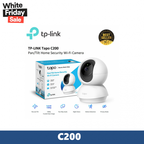 Tapo TP-Link Pan/Tilt Security Camera for Baby Monitor, Pet Camera w/Motion Detection, 1080P, 2-Way Audio, Night Vision, C200