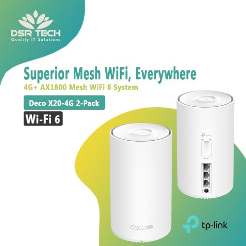 Tp-Link Deco X20-4G 4G+ AX3000 Whole Home Mesh WiFi 6 Gateway 2-pack