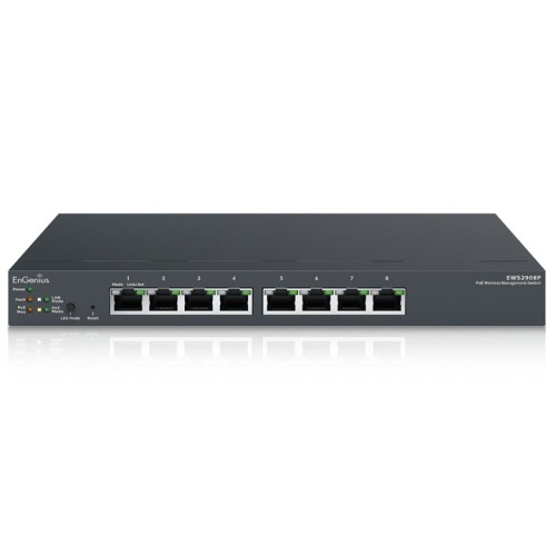 EnGenius EWS2908P Managed Gigabit 802.3af Compliant 55W PoE 8 Port Network Switch