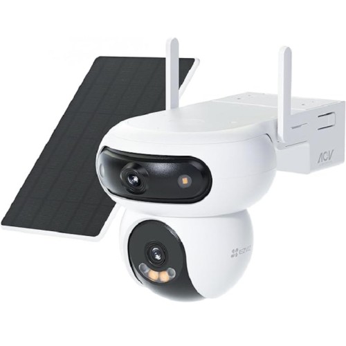 Ezviz HB90x Dual 4G Kit 2K+ & 2K+ Dual-Lens All-Day Recording 4G Camera + 8W Solar Panel - CS-HB90x/SP-R100(4MP+4MP W4GA) - 303103627
