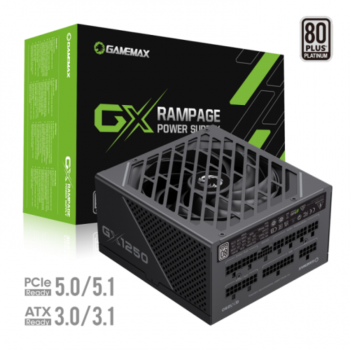 Gamemax GX-1250 PRO 1250W ATX3.0/3.1 PCIe5.0/5.1 Power Supply - Black