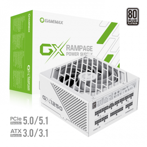 Gamemax GX-1250 PRO 1250W ATX3.0/3.1 PCIe5.0/5.1 Power Supply - White