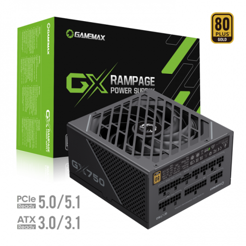 Gamemax GX-750 PRO GOLD 850W ATX 3.0 & PCIE 5.0 Power Supply - Black