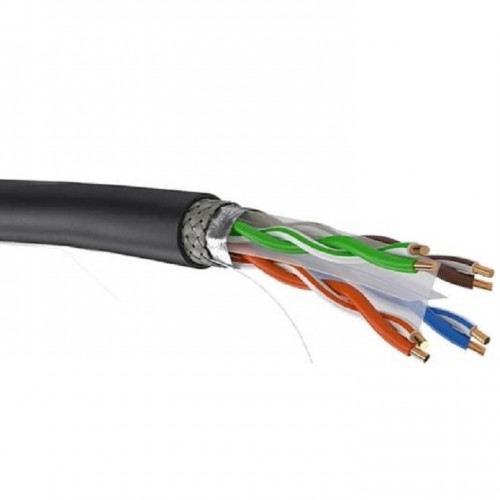 كابل 100m SFTP 100M Cat6 SFTP خارجي 23AWG أصلي - أسود
