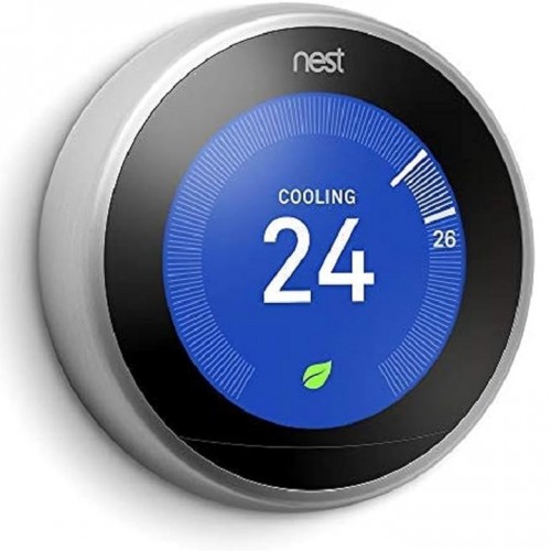 Thermostat d'apprentissage Google T3007ES Nest, 3e génération, intelligent en acier inoxydable, fonctionne avec Alexa