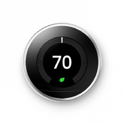Google T3019US Nest Thermostat programmable d'apprentissage de 3e génération en acier poli