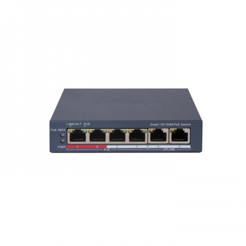 Hikvision DS-3E1106P-EI Commutateur POE intelligent Fast Ethernet 4 ports