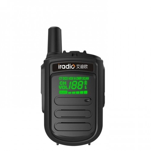 Iradio DP-168 Mini radio portable numérique d'entrée de gamme marquée CE/FCC DMR niveau 1 et niveau 2 talkie-walkie - Noir