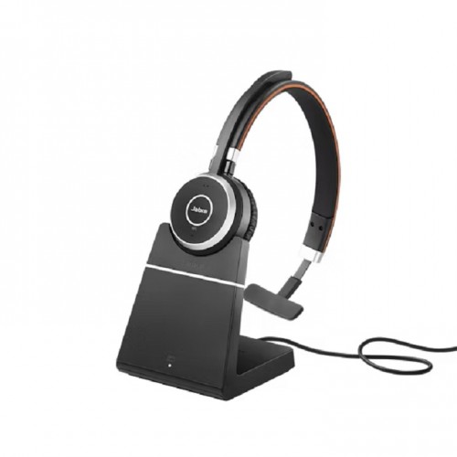 Jabra 6593-833-399 Evolve 65 SE MS Mono Headset with Charging Stand - Black