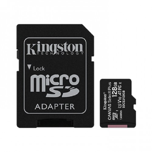 Kingston SDCS2/128GB Canvas Select Plus microSD Memory Card With SD Adapter