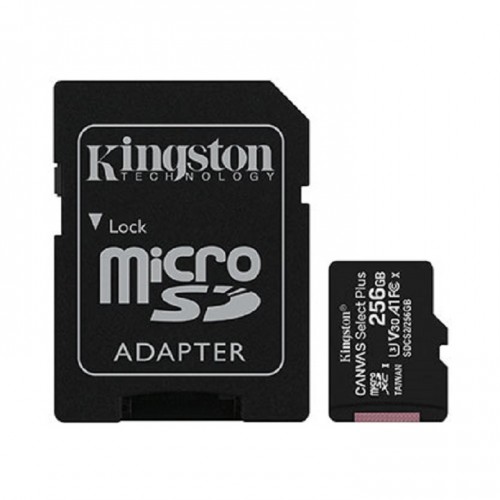 Kingston SDCS2/256GB Canvas Select Plus microSD Memory Card With SD Adapter