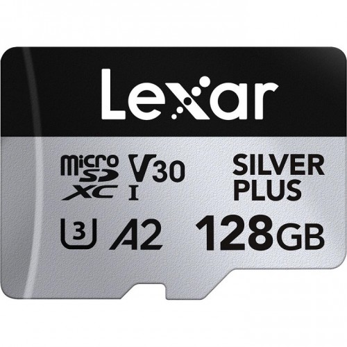 Lexar 128GB LMSSIPL128G-BNANG MicroSDXC Silver Plus UHS-I Memory Card