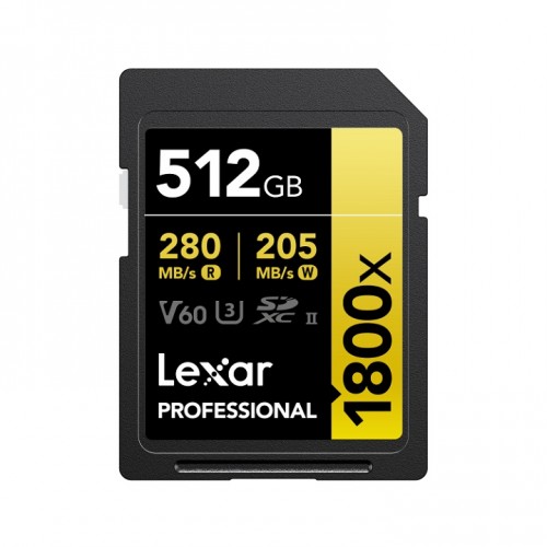 Lexar 512GB LSD1800512G-BNNNG Professional 1800x SDXC UHS-II Card