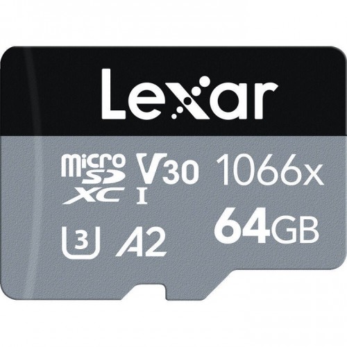 Lexar 64GB LMS1066064G-BNANG Professional 1066x microSDXC UHS-I SILVER Series Memory Card