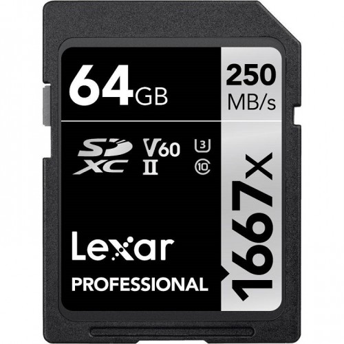 Lexar 64GB LSD64GCB1667 Professional 1667x SDXC UHS-II Memory Card