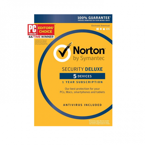 Norton Security Deluxe 5 Devices 1 Year Subscription [PC/Mac/Mobile Key Card]