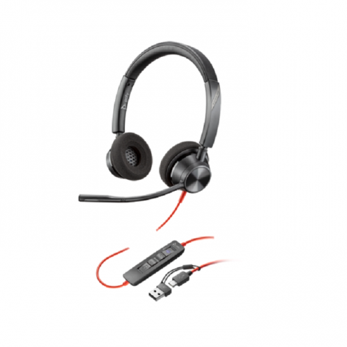 Poly Blackwire 3320 Stereo Microsoft Teams Certified USB-C Headset +USB-C/A Adapter - 8X220AA