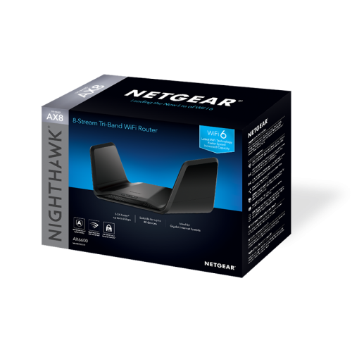 NETGEAR (RAX70-100EUS) Routeur WiFi 6 tri-bande 8 flux Nighthawk (jusqu'à 6,6 Gbit/s) avec armure NETGEAR et armure de contrôle parental intelligent NETGEAR