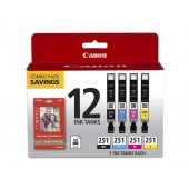 Canon Ink CLI-251 BKCMY 12 COLOR COMBO Ink Cartridge