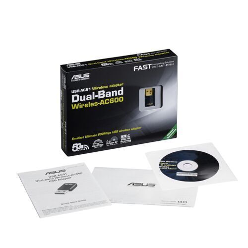 Asus (90IG00I0-BM0G00) USB-AC51 Dual-Band Wireless-AC600 Wi-Fi Adapter
