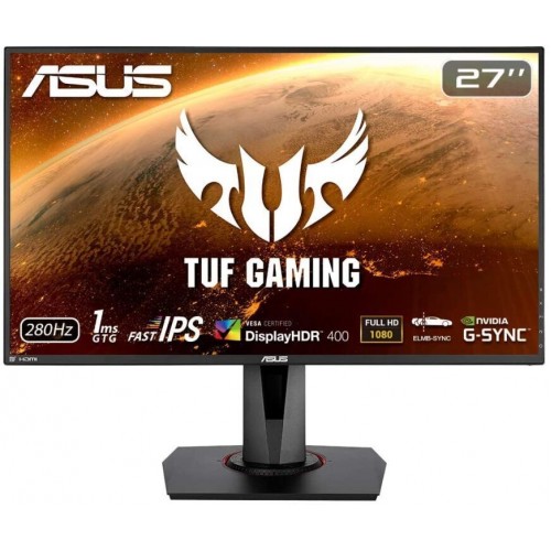 Asus Tuf-VG279QM Gaming Moniteur de jeu HDR 27 pouces Full HD Fast IPS overclockable 280 Hz 1 ms G-SYNC compatible
