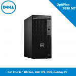 Dell OptiPlex 7090 MT Intel i7 11th Gen, 4GB 1TB, DOS, Desktop PC