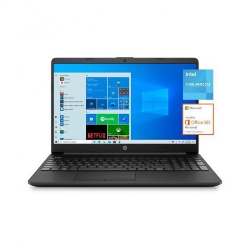 HP 15.6" FHD, Celeron N4020, 4GB RAM, 128GB SSD, Black, Windows 10 Home in S mode plus Microsoft Office, 15-dw1001wm