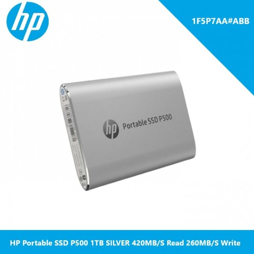 HP 1F5P7AA#ABB SSD portable P500 1 To ARGENT 420 Mo/s en lecture 260 Mo/s en écriture