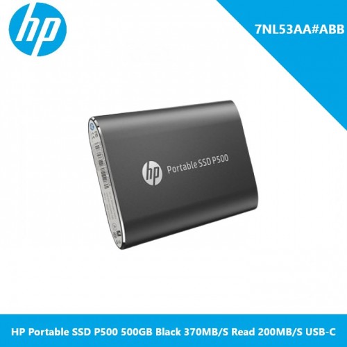 HP 7NL53AA#ABB Portable SSD P500 500GB Black 370MB/S Read 200MB/S USB-C