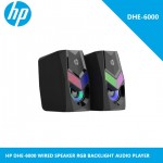 HP DHE-6000 WIRED SPEAKER RGB BACKLIGHT AUDIO PLAYER MULTIMEDIA STEREO MINI 360 SURROUND SOUND SUBWOOFER (BLACK)