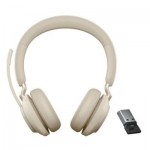 Jabra 26599-989-888 Evolve2 65 Stereo Wireless On-Ear Headset with Stand (Unified Communication, USB Type-C, Beige)
