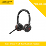 Jabra 7599-838-109 Evolve 75 UC Duo Bluetooth Headset