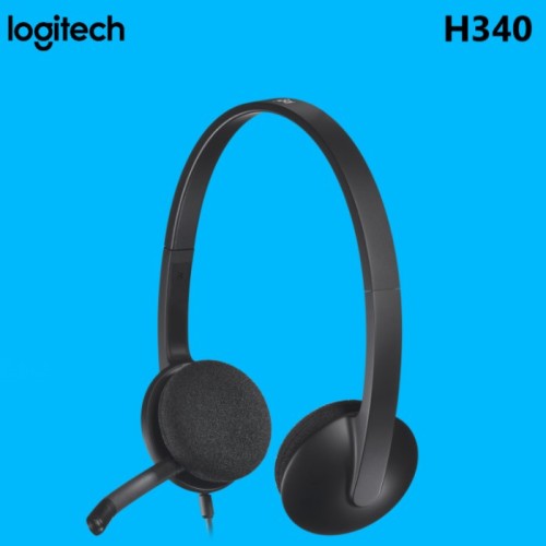 Logitech 981-000475 H340 USB Headset with Noise-Cancelling Mic
