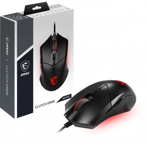 MSI Clutch GM08 USB Gaming Mouse Symétrique Rouge LED Capteur Optique