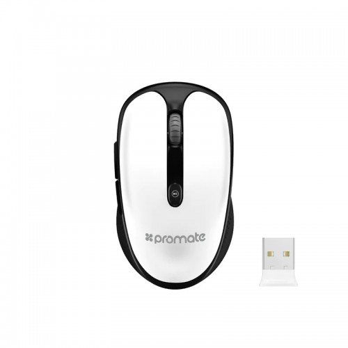 Souris optique sans fil Promate Clix‐4 hautes performances 2,4 GHz, blanche